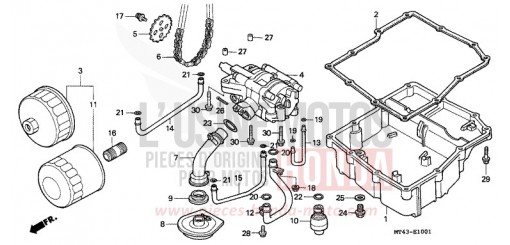FILTRE A HUILE/POMPE A HUILE (VFR750FR/FS/FT/FV) VFR750FT de 1996